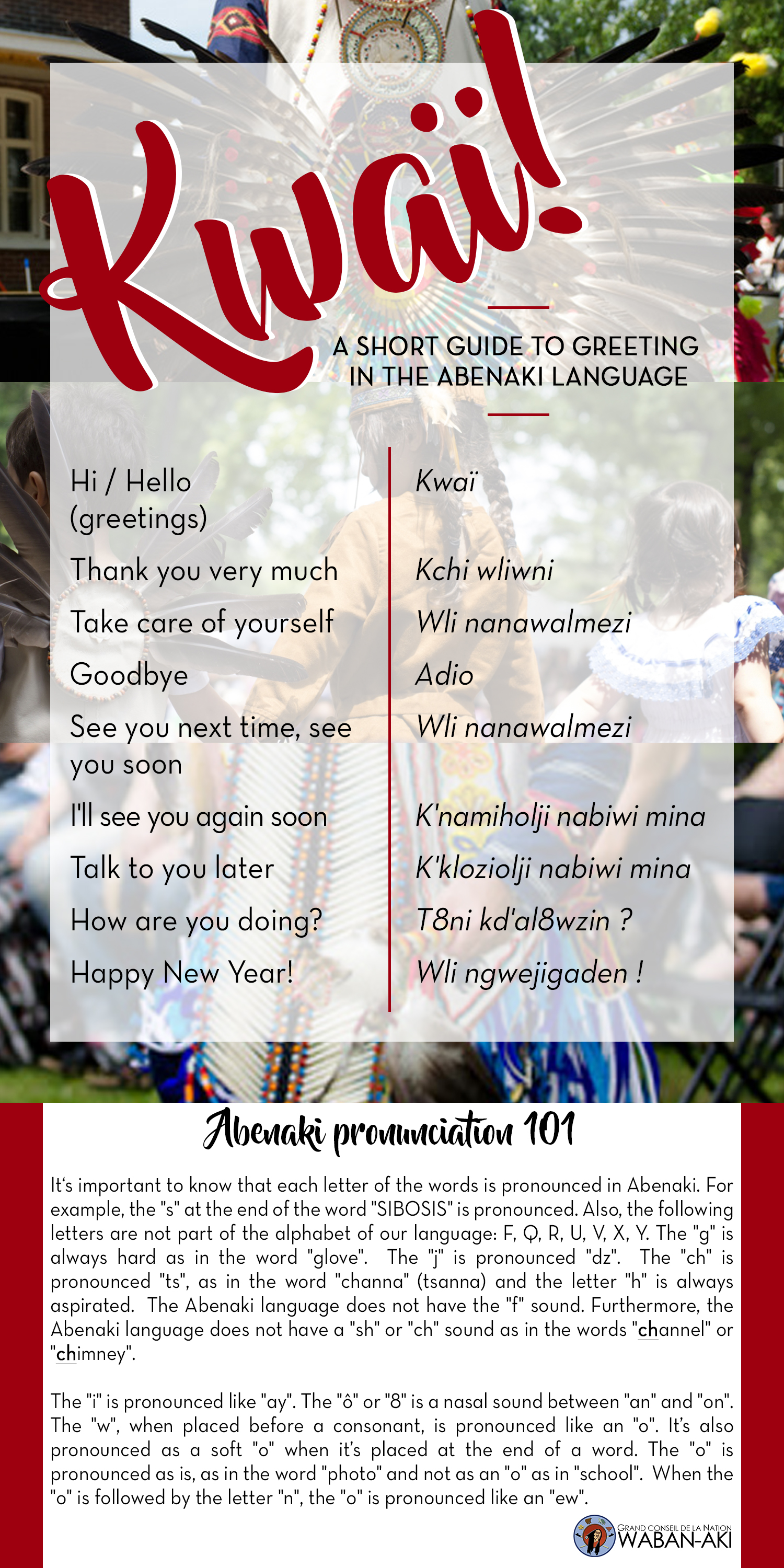 A short guide to greeting in the Abenaki language - GCNWA